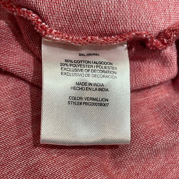 Palm Beach 2XL Classic Fit Vermillion Red and white 3 button golf polo shirt - Picture 9 of 10